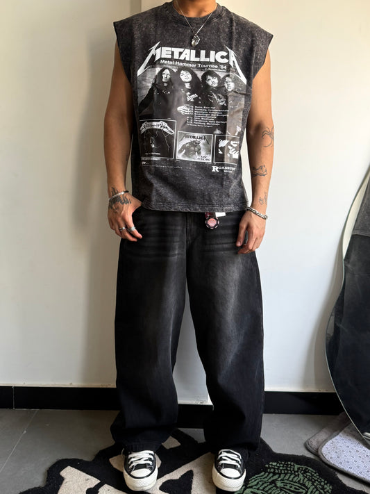 ELLC STUDIO ACID WASH SLEEVES TEE