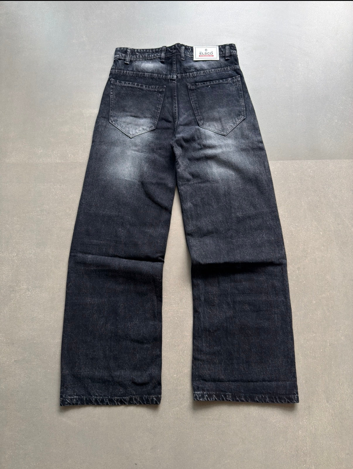 WASHED PANEL WIDE- LEG DENIM