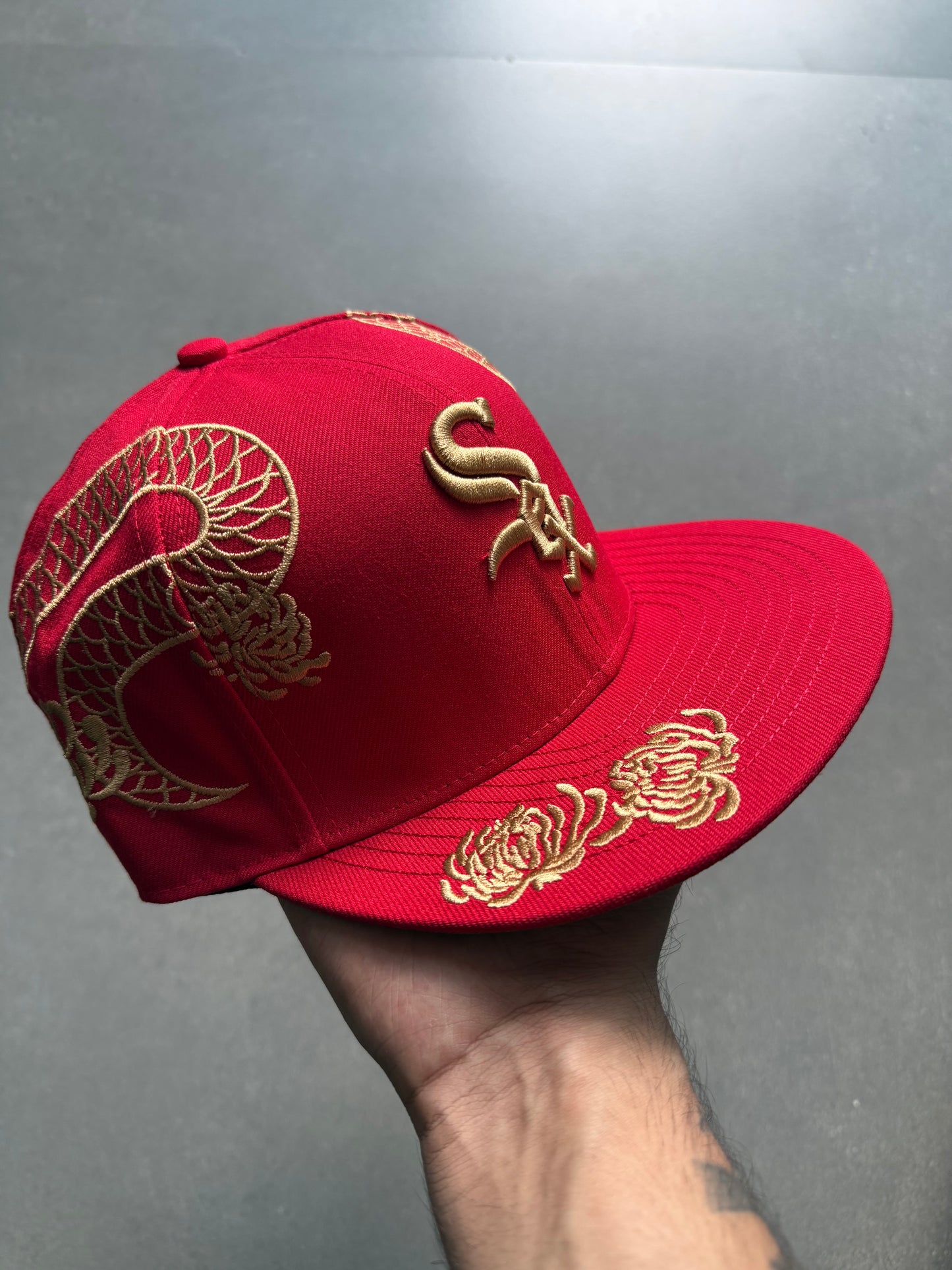 CUSTOMISED RED SOX FITTED HAT
