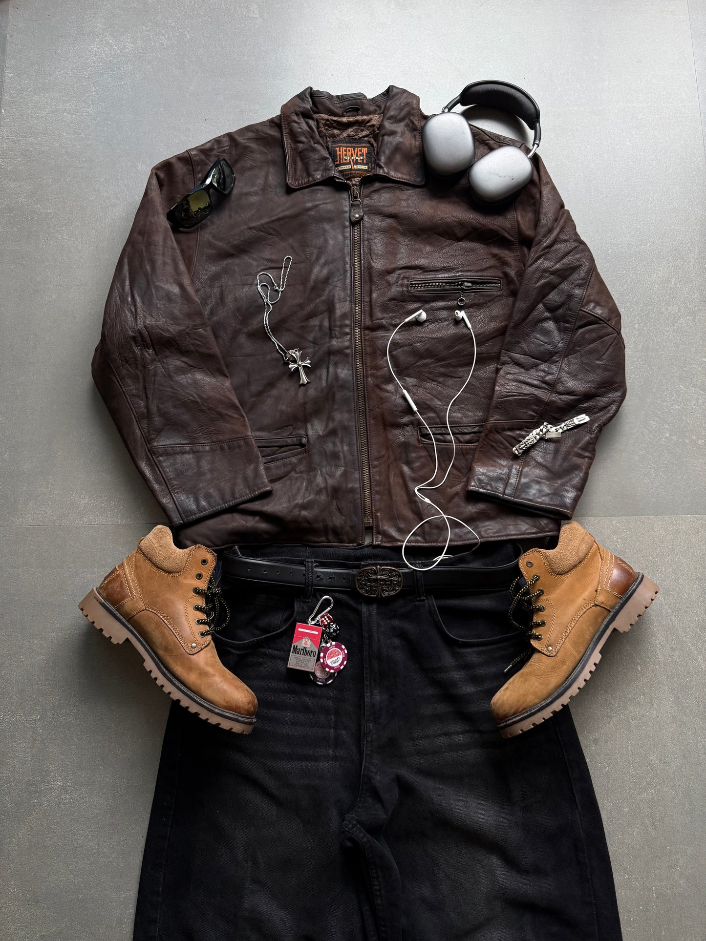VINTAGE HERVET SERGE LEATHER JACKET