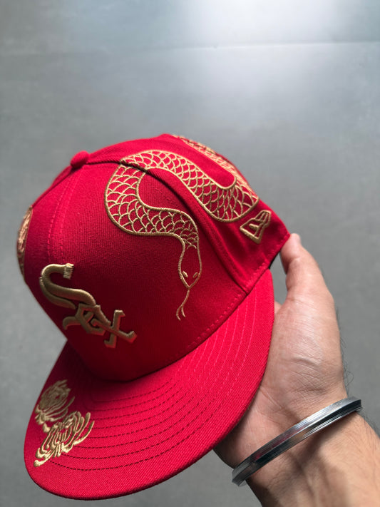 CUSTOMISED RED SOX FITTED HAT
