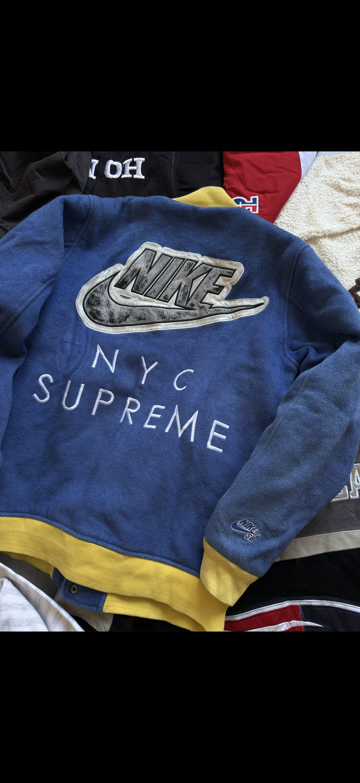 VINTAGE RARE Nike SB X SUPREME ME VARSITY JACKET