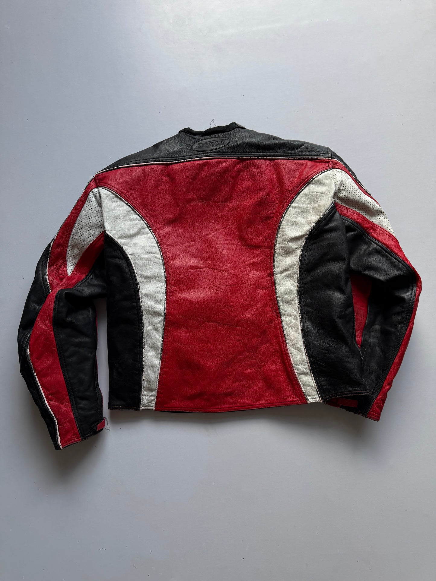 VINTAGE LEWIS ORIGINALS LEATHER BIKER JACKET
(Rare find) (safety pads)