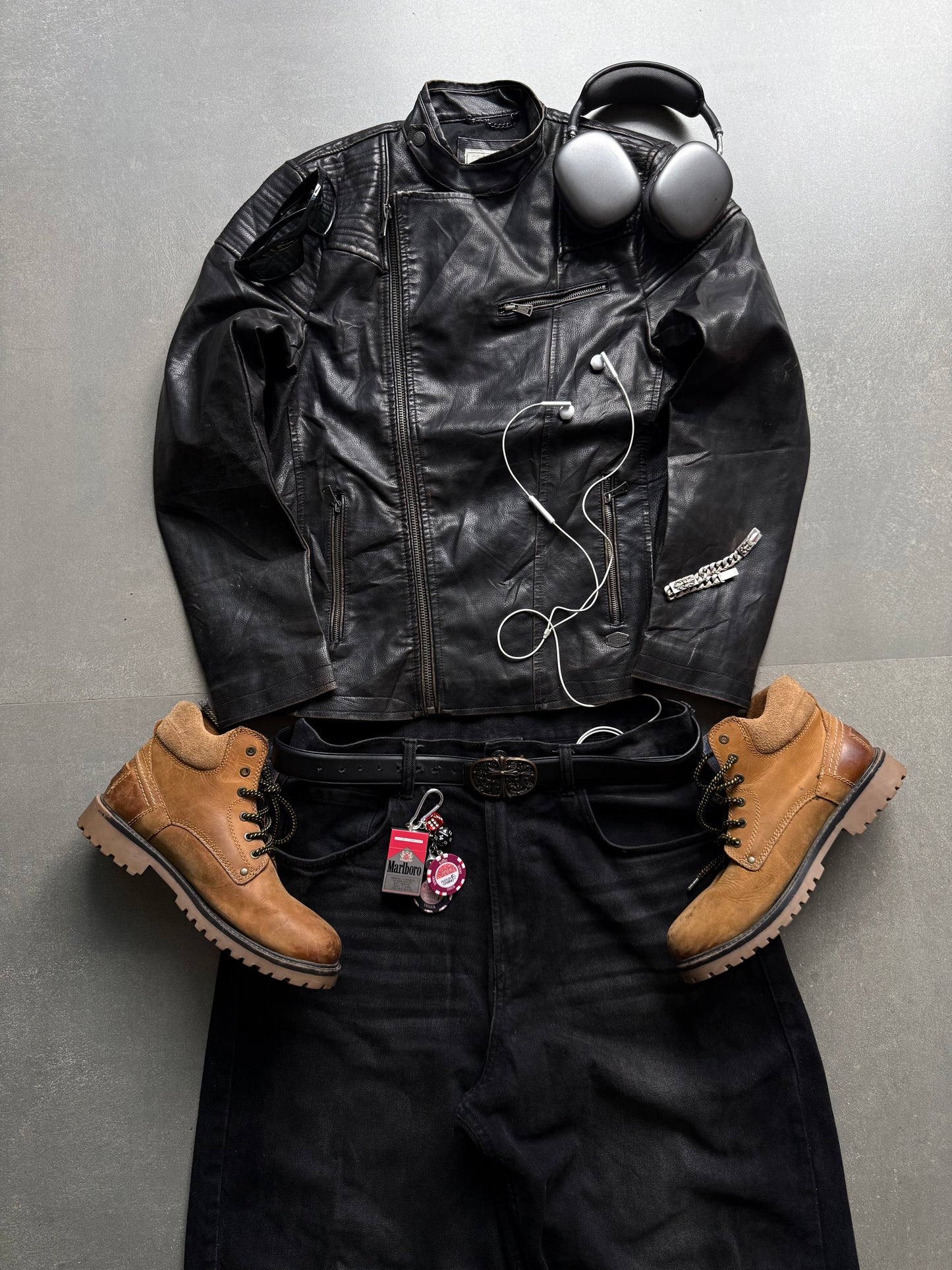 VINTAGE PULL & BEAR RACING LEATHER JACKET