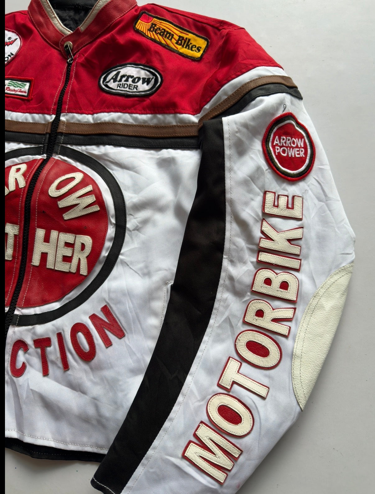 VINTAGE RARE ARROW LEATHER MOTORBIKE RACING JACKET