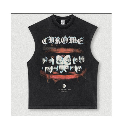 ELLC STUDIO ACID WASH SLEEVES TEE