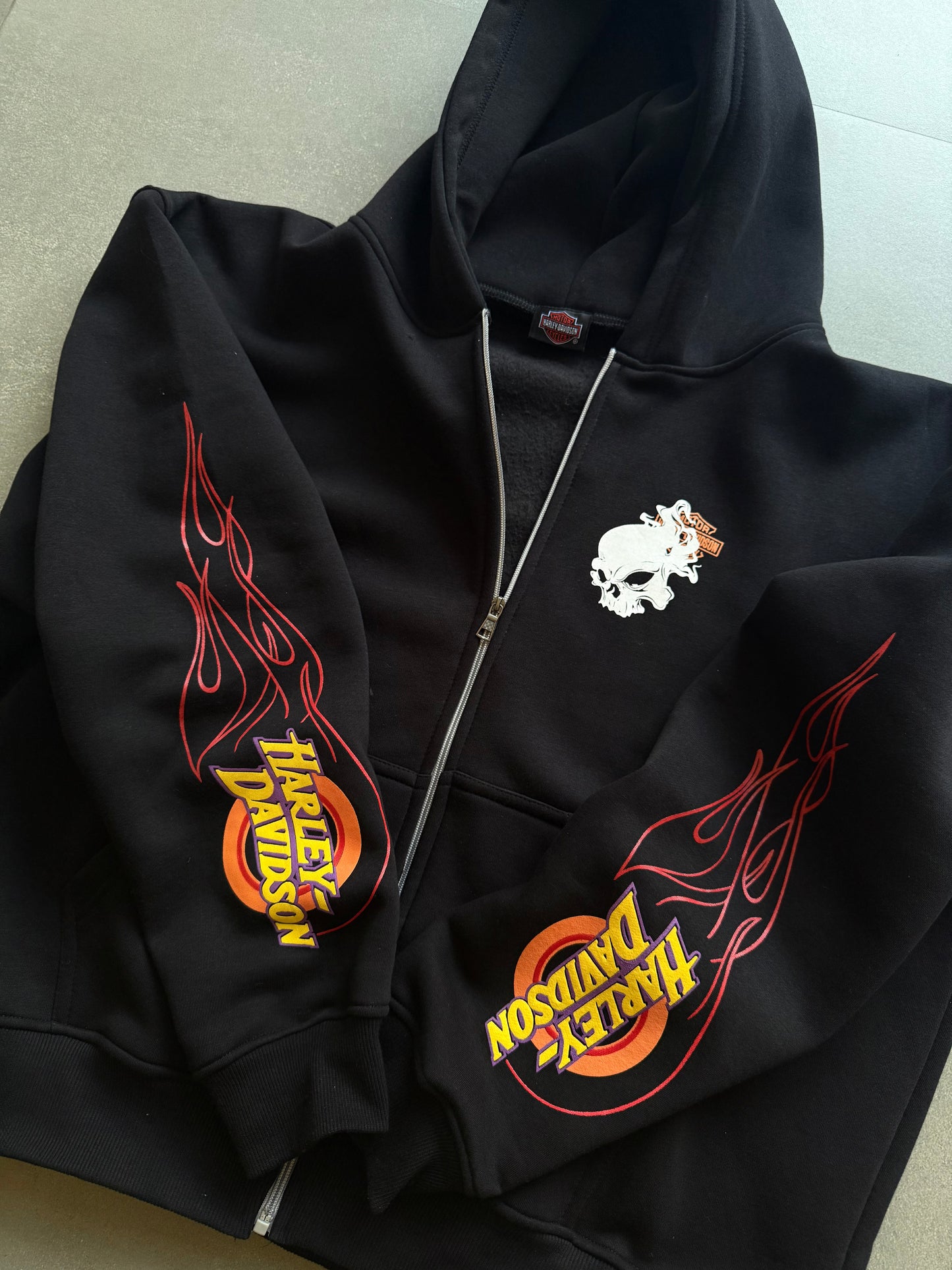 VINTAGE Y2K STYLE HARLEY  HOODED ZIPPER