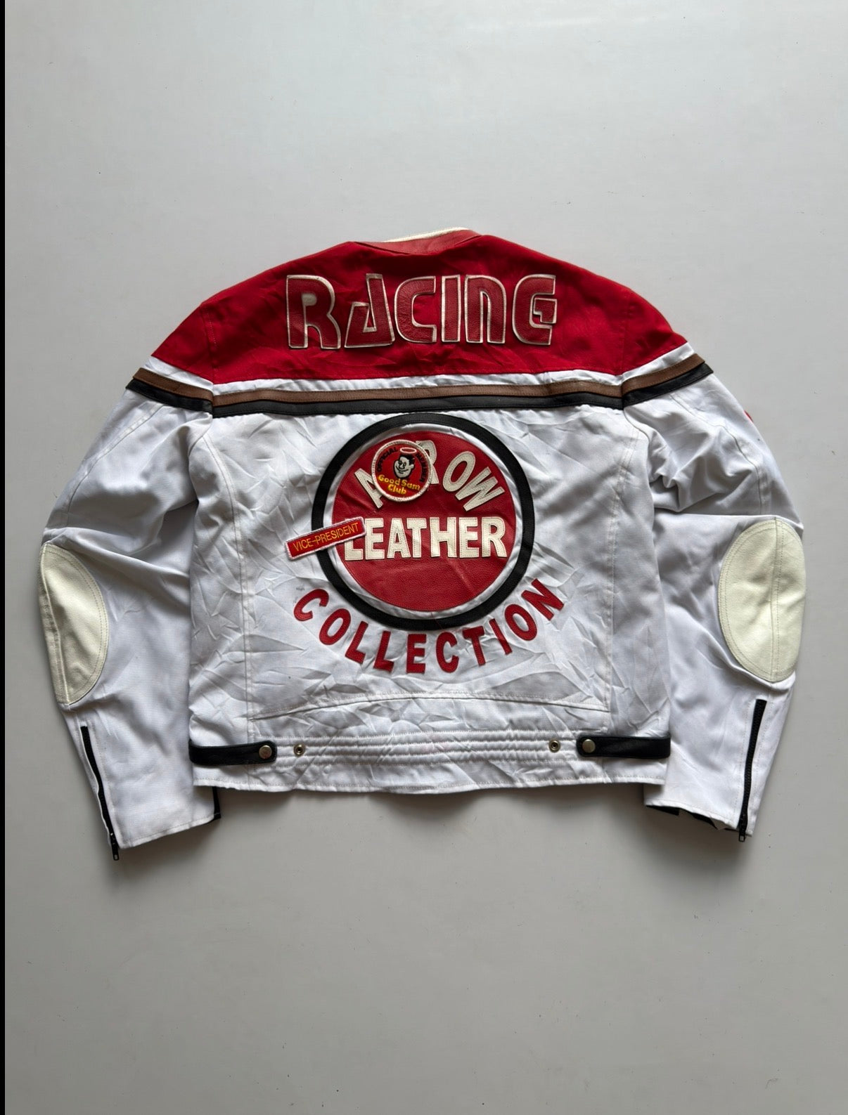VINTAGE RARE ARROW LEATHER MOTORBIKE RACING JACKET