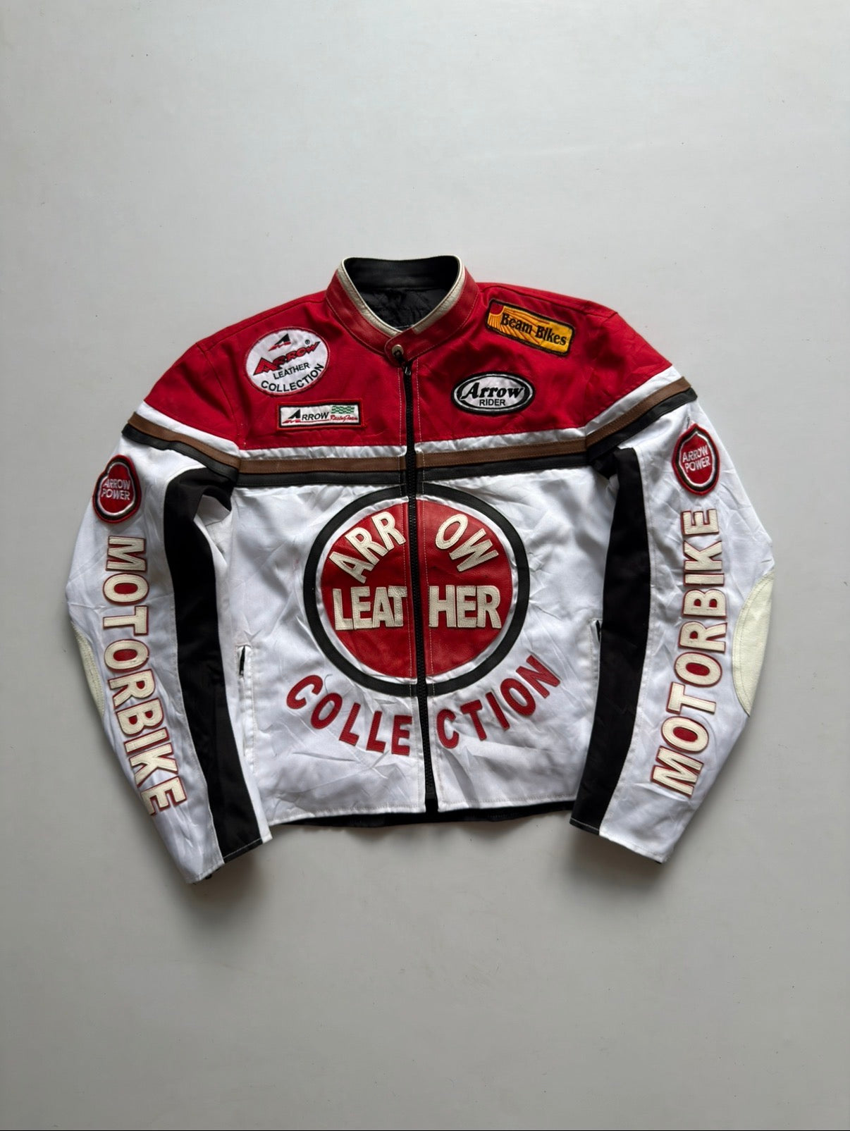 VINTAGE RARE ARROW LEATHER MOTORBIKE RACING JACKET