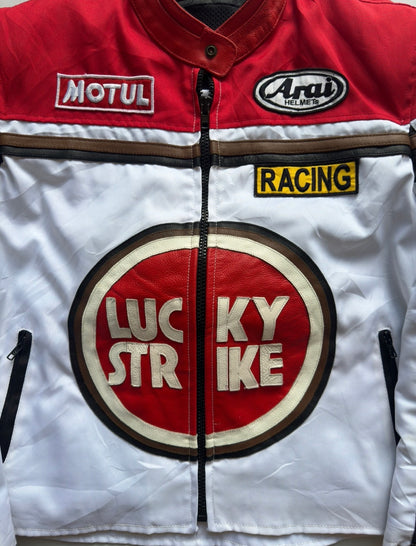 VINTAGE RARE LUCKY STRIPE RACING JACKET (safety pads)