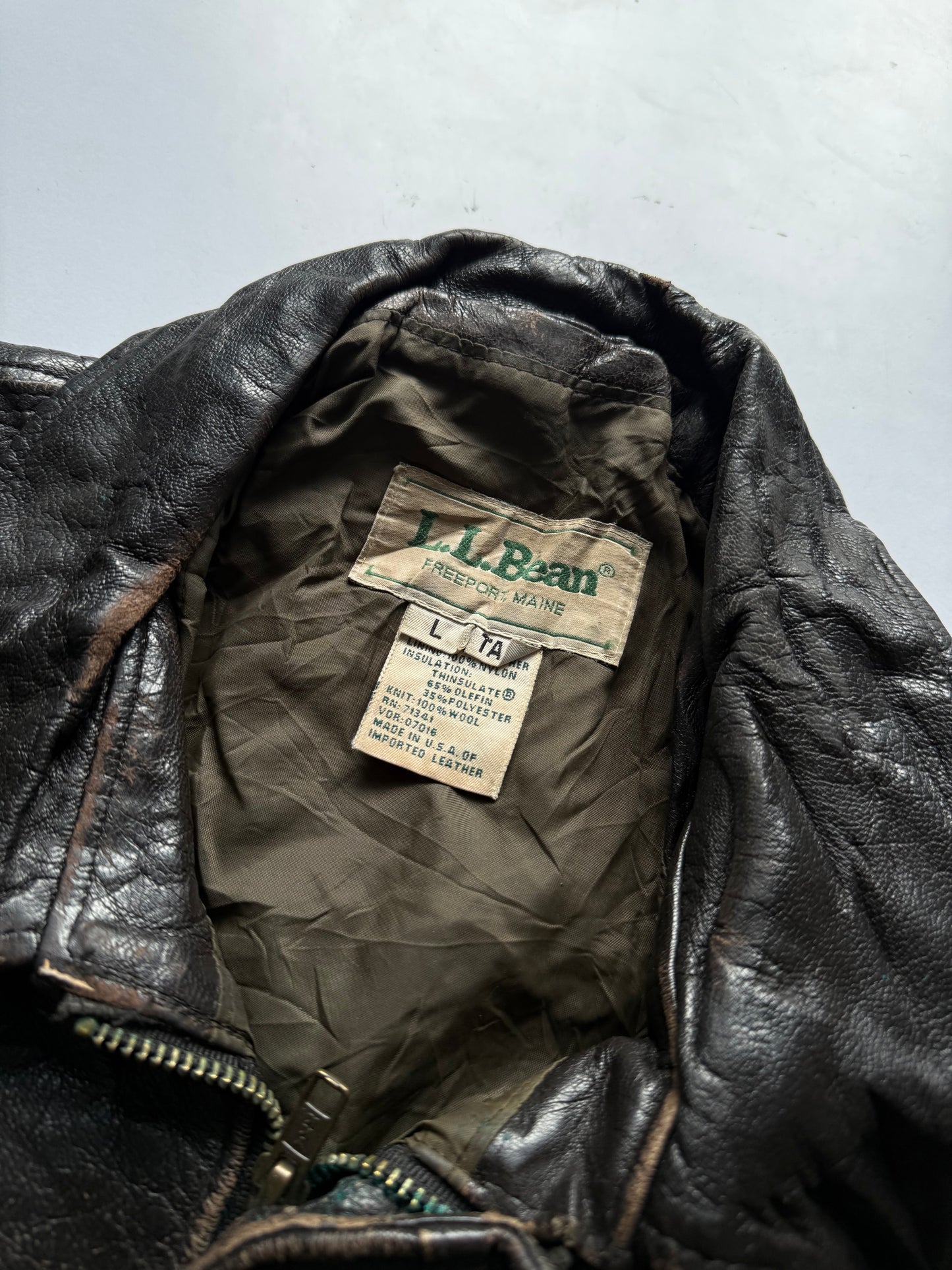VINTAGE LL BEAN LEATHER JACKET
