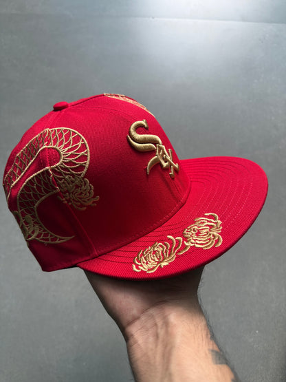 CUSTOMISED RED SOX FITTED HAT