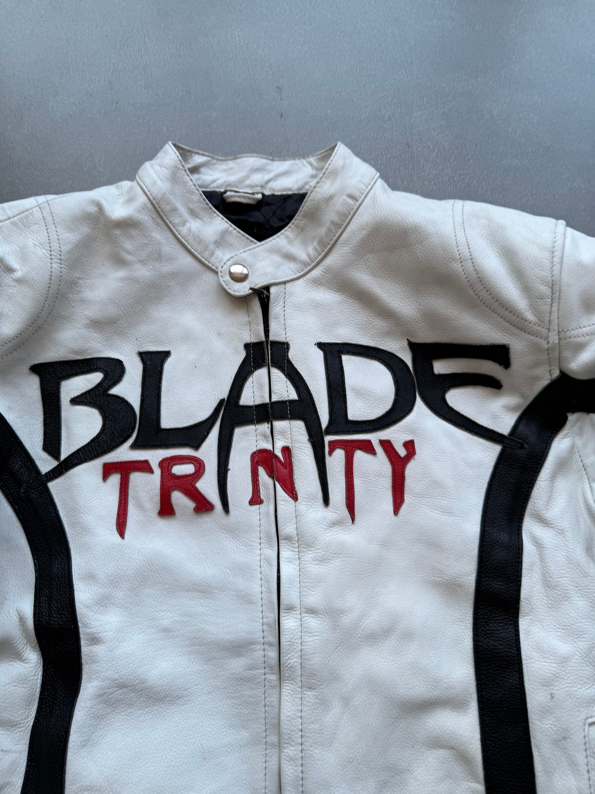 VINTAGE RARE BLADE TRNTY LEATHER RACING JACKET