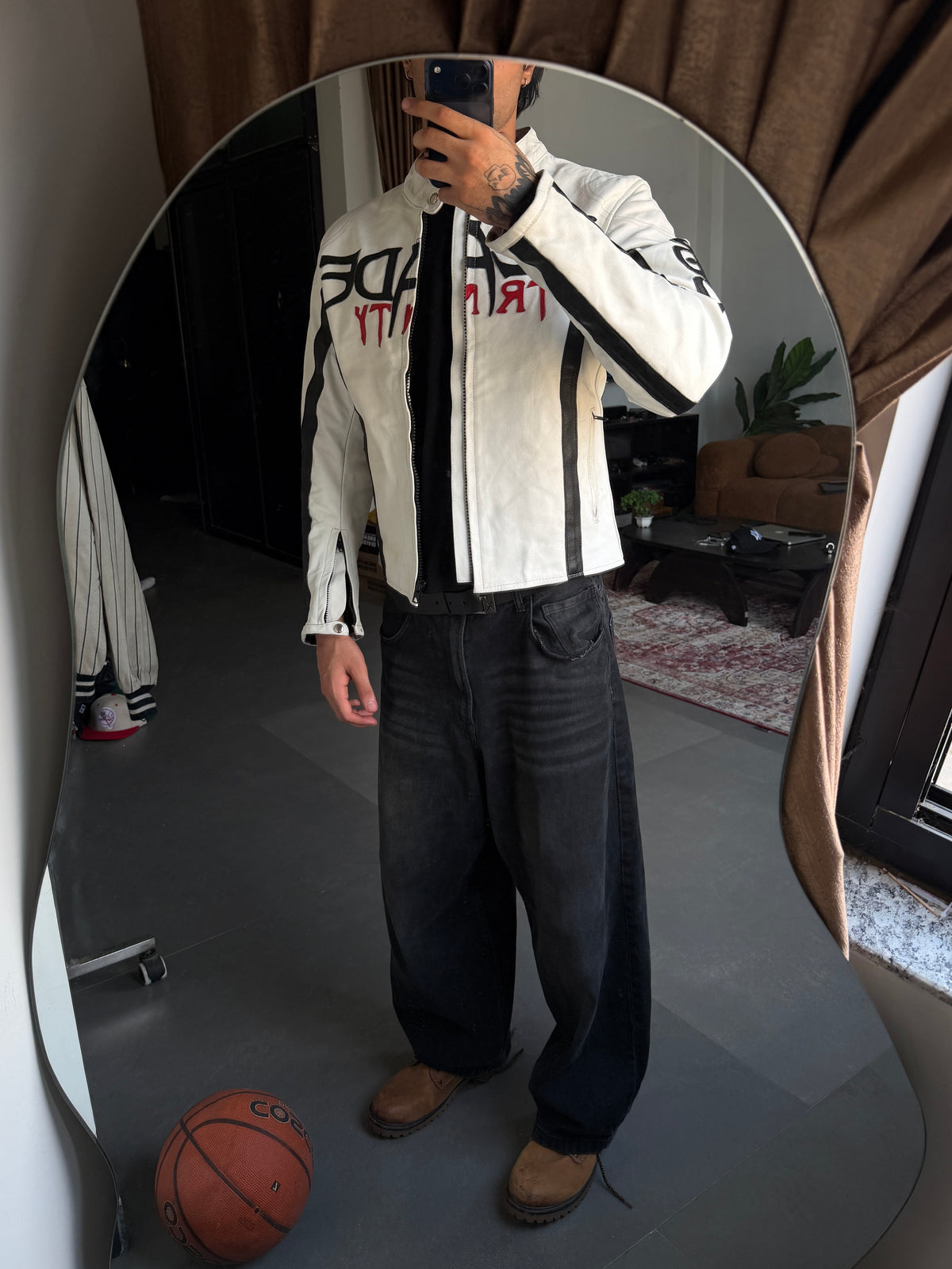 VINTAGE RARE BLADE TRNTY LEATHER RACING JACKET