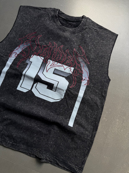 ELLC STUDIO ACID WASH SLEEVES TEE