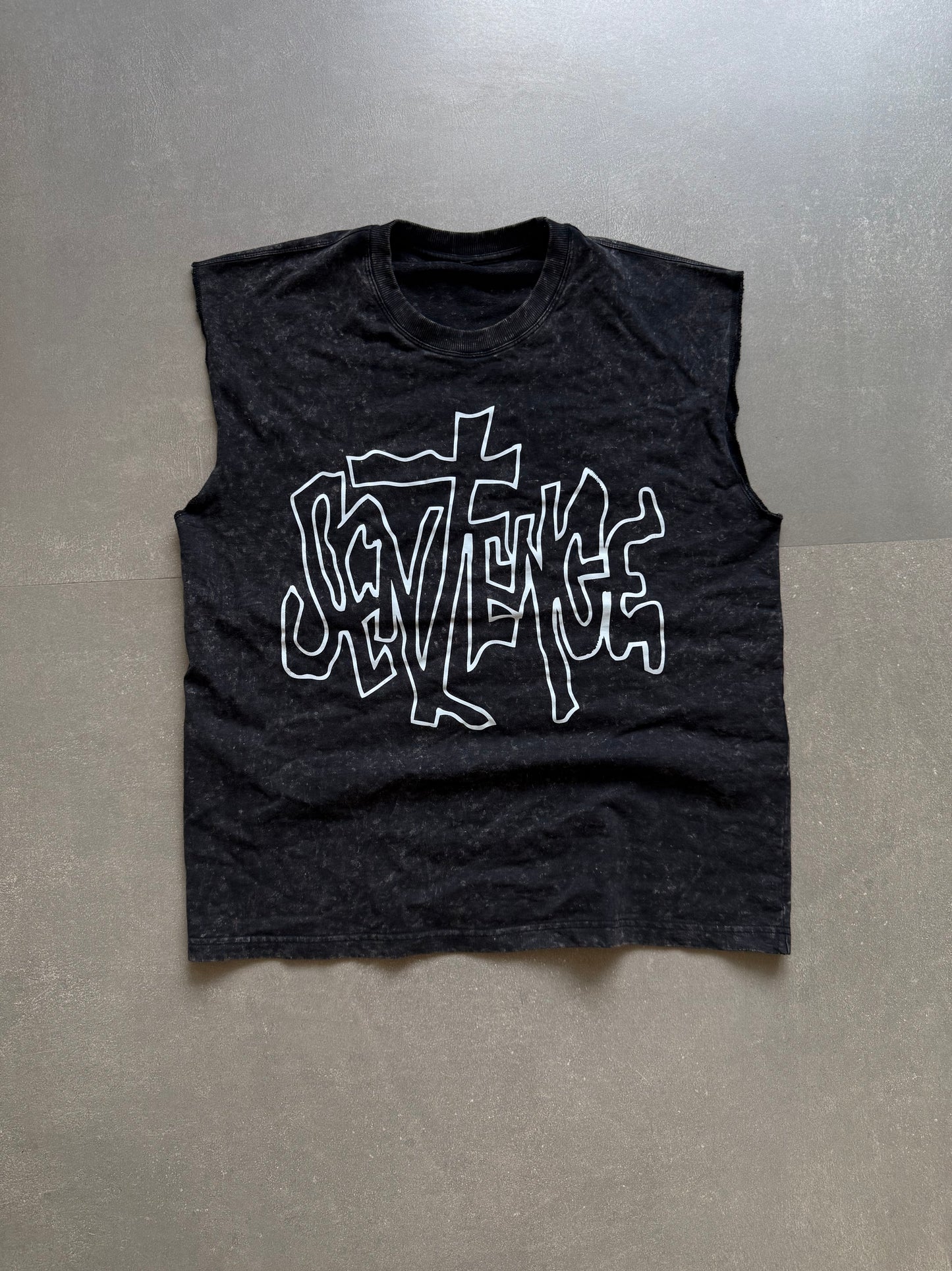 ELLC STUDIO ACID WASH SLEEVES TEE