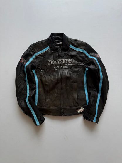 VINTAGE PRO BIKER LEATHER RACING JACKET