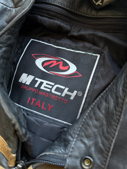 VINTAGE RARE M TECH ITALY LEATHER RACING JACKET (Safety pads)