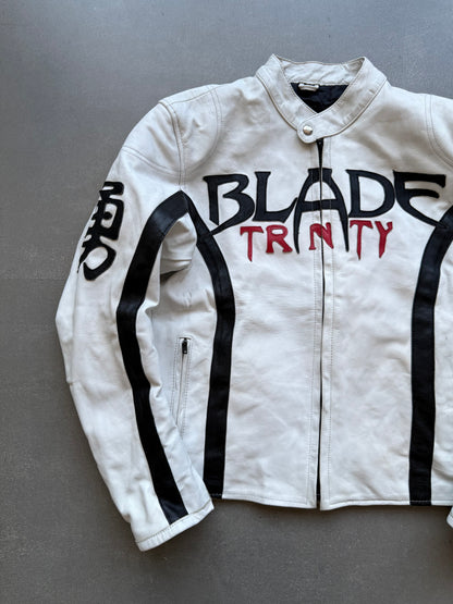 VINTAGE RARE BLADE TRNTY LEATHER RACING JACKET