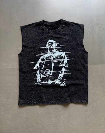 ELLC STUDIO ACID WASH SLEEVES TEE