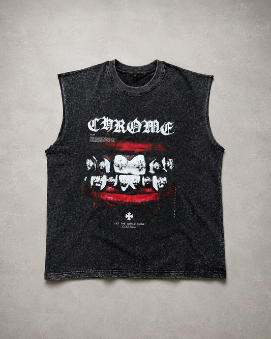 ELLC STUDIO ACID WASH SLEEVES TEE