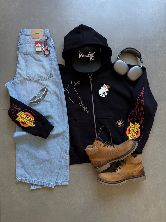 VINTAGE HARLEY HOODED ZIPPER