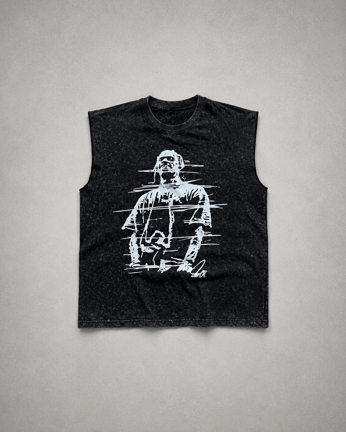 ELLC STUDIO ACID WASH SLEEVES TEE