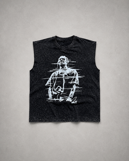 ELLC STUDIO ACID WASH SLEEVES TEE