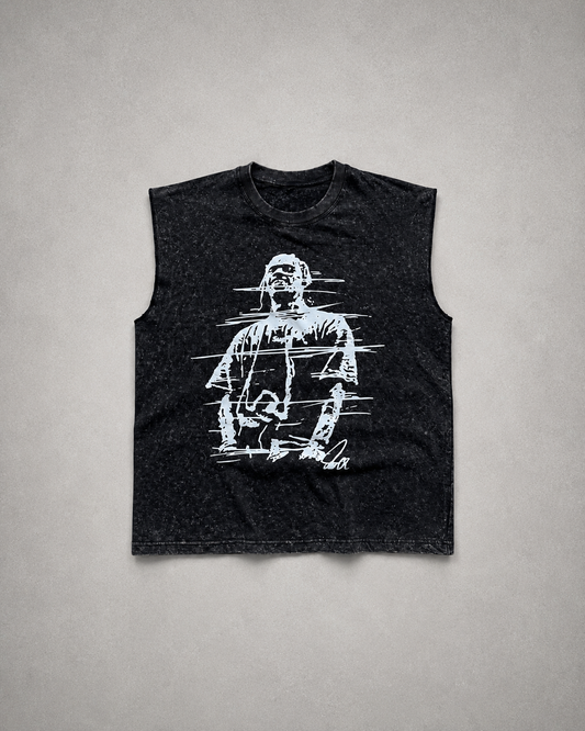 ELLC STUDIO ACID WASH SLEEVES TEE