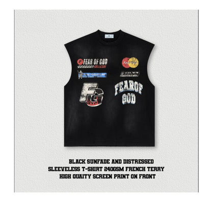 ELLC STUDIO ACID WASH SLEEVES TEE