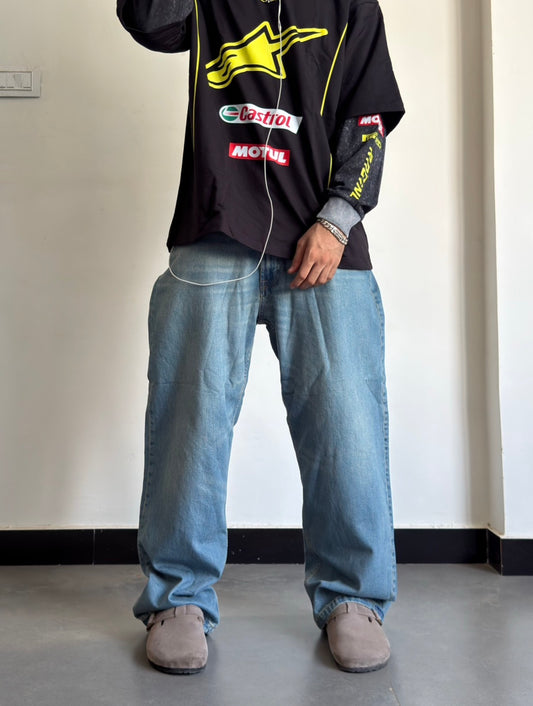 WASHED BAGGY DENIM