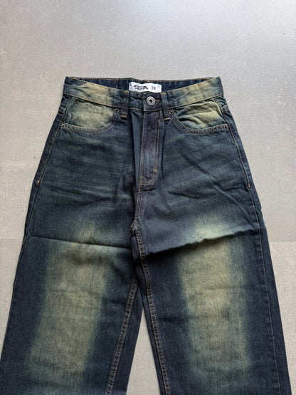 WASHED WIDE LEG BAGGY DENIM