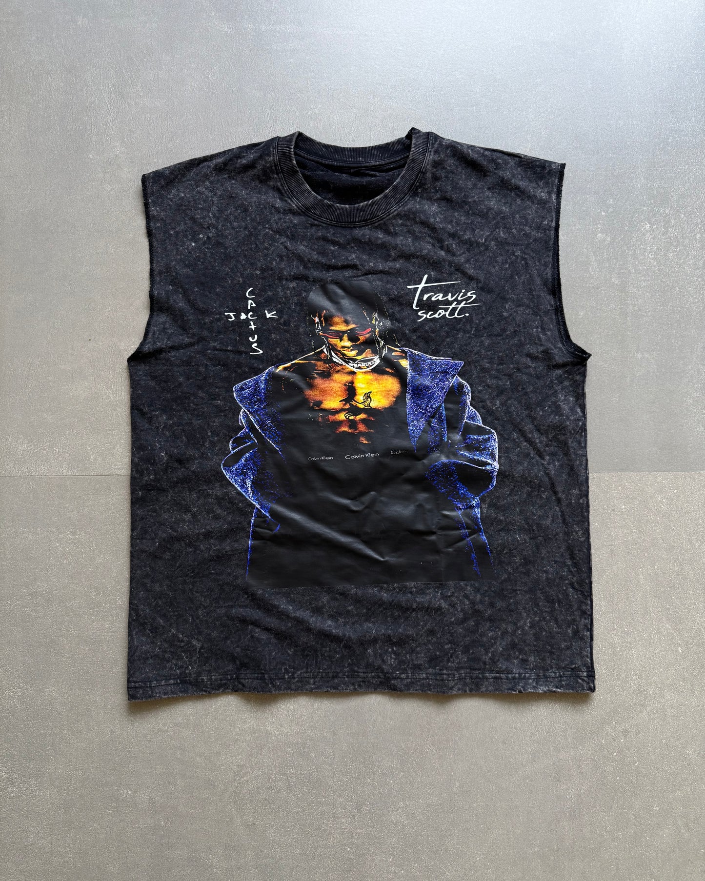 ELLC STUDIO ACID WASH SLEEVES TEE