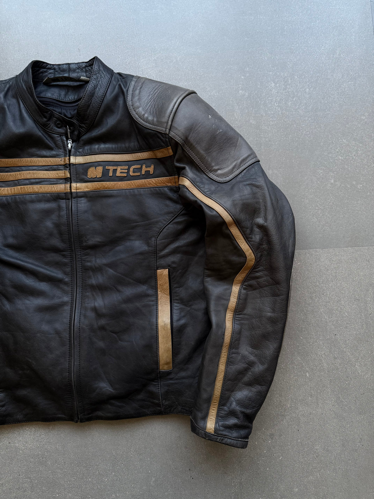 VINTAGE RARE M TECH ITALY LEATHER RACING JACKET (Safety pads)