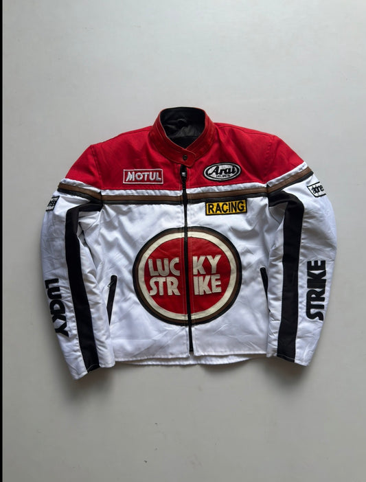 VINTAGE RARE LUCKY STRIPE RACING JACKET (safety pads)