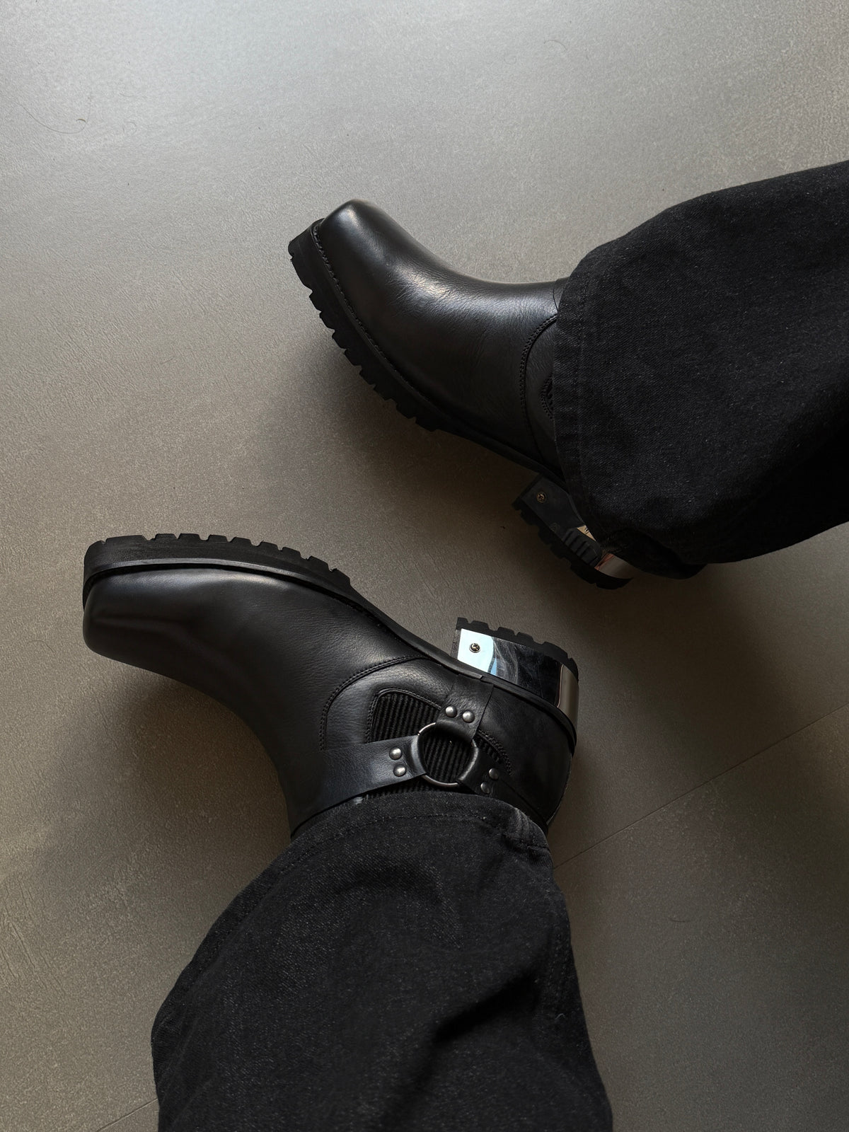 VINTAGE STYLE HARNESS GENIUNE LEATHER BOOTS
