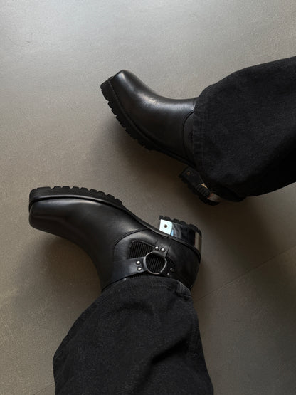VINTAGE STYLE HARNESS GENIUNE LEATHER BOOTS