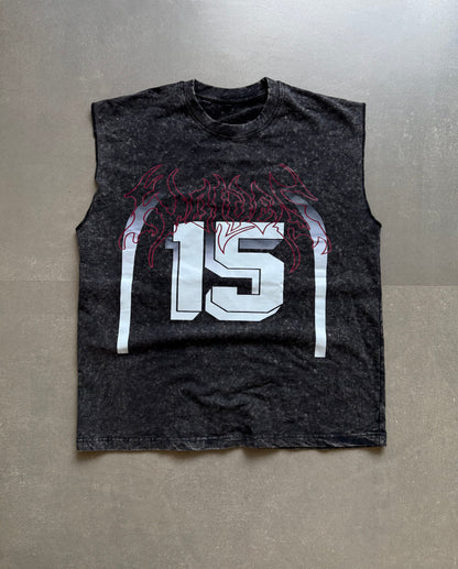 ELLC STUDIO ACID WASH SLEEVES TEE