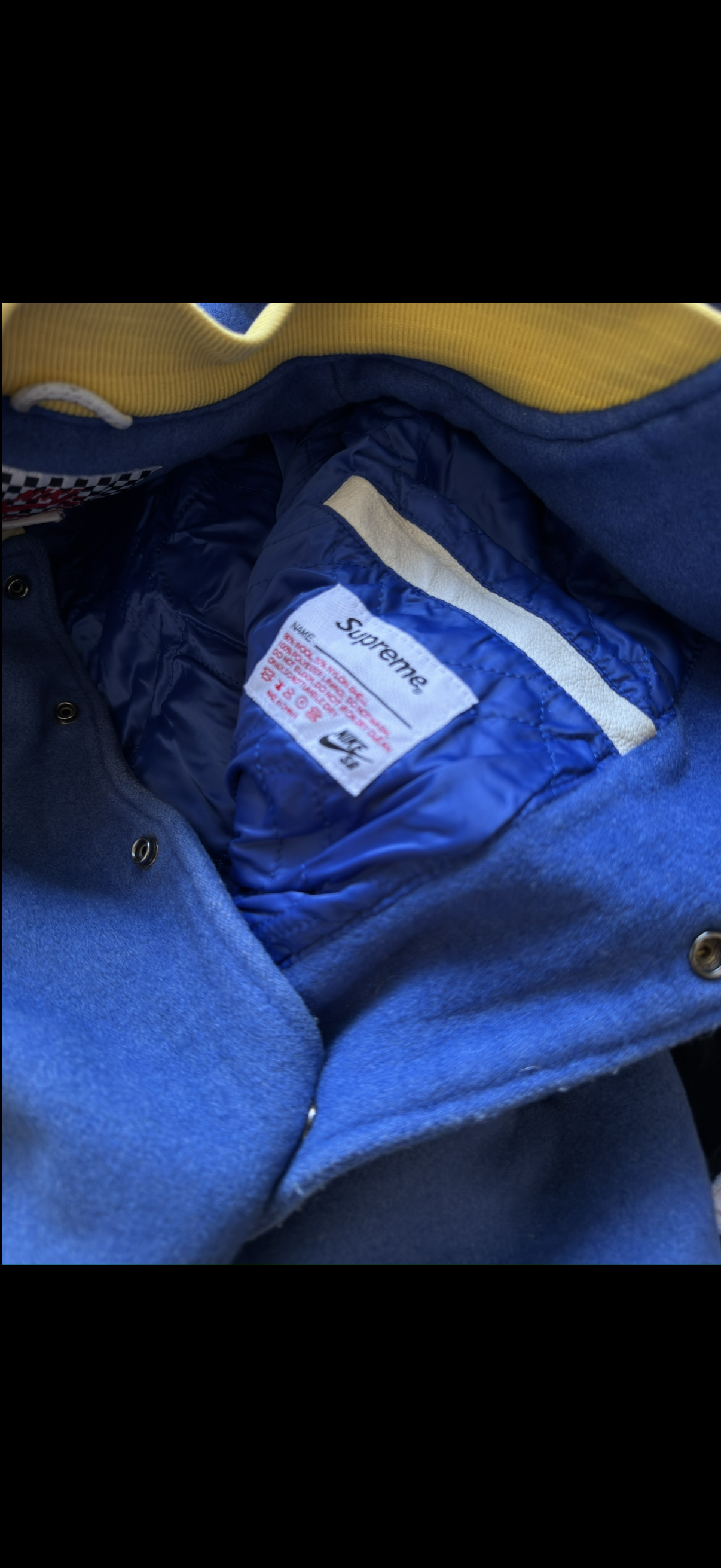 VINTAGE RARE Nike SB X SUPREME ME VARSITY JACKET
