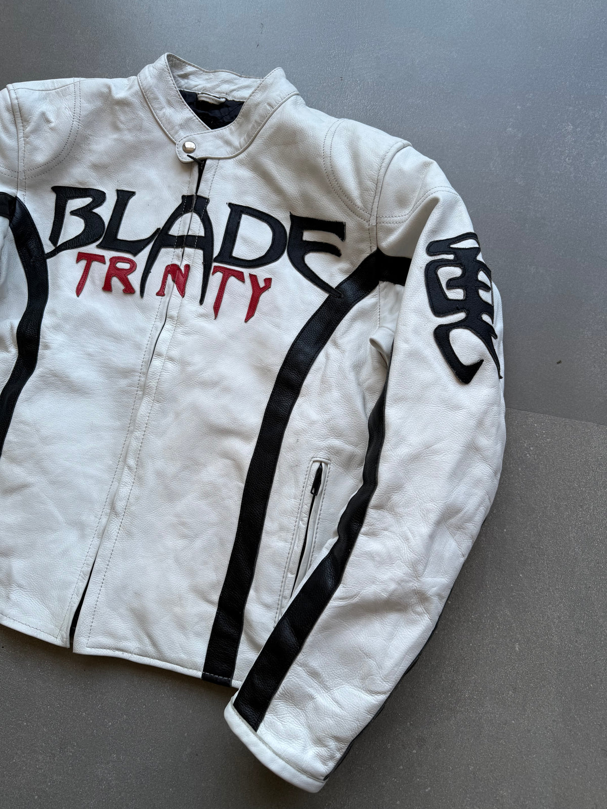 VINTAGE RARE BLADE TRNTY LEATHER RACING JACKET