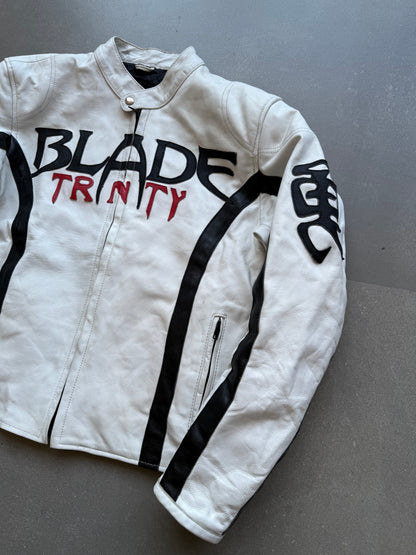 VINTAGE RARE BLADE TRNTY LEATHER RACING JACKET