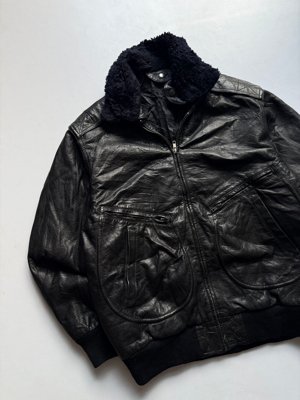 VINTAGE LEATHER JACKET (Detectable collar)