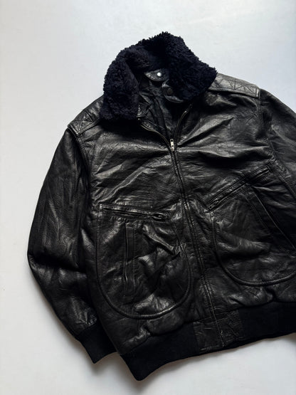 VINTAGE LEATHER JACKET (Detectable collar)