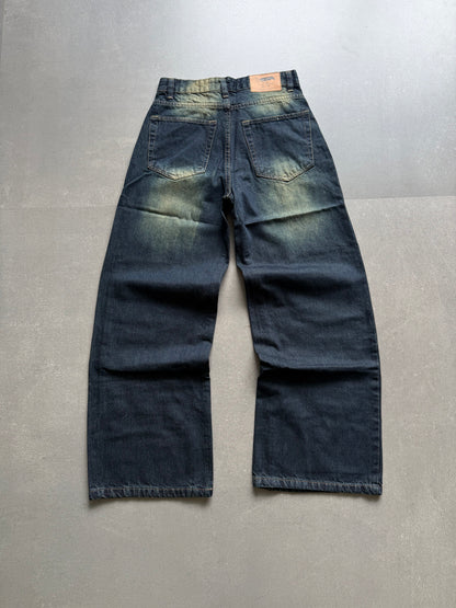 WASHED WIDE LEG BAGGY DENIM