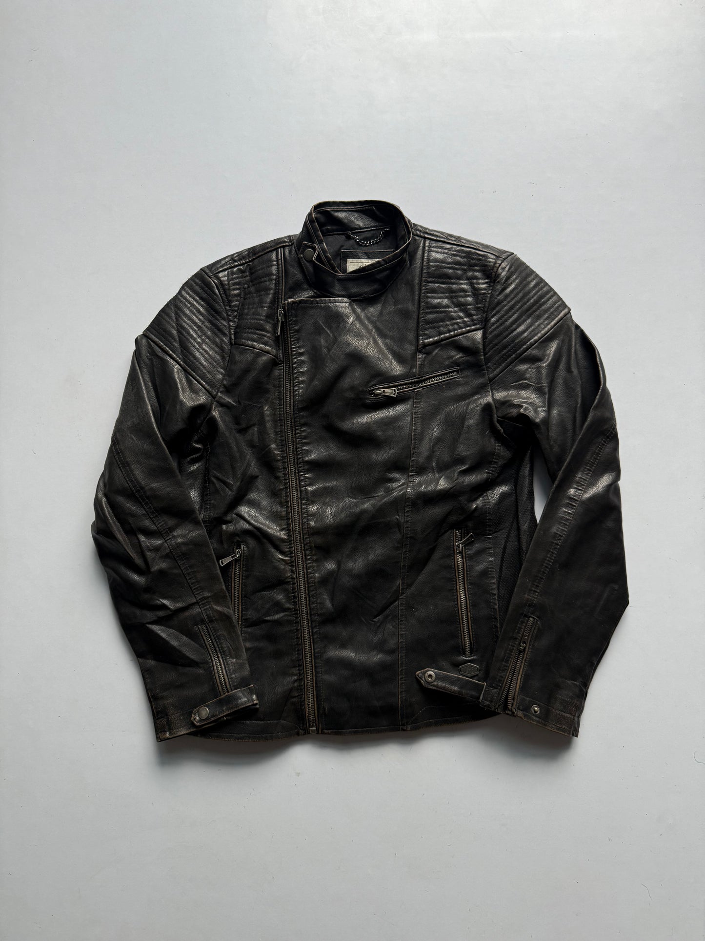 VINTAGE PULL & BEAR RACING LEATHER JACKET