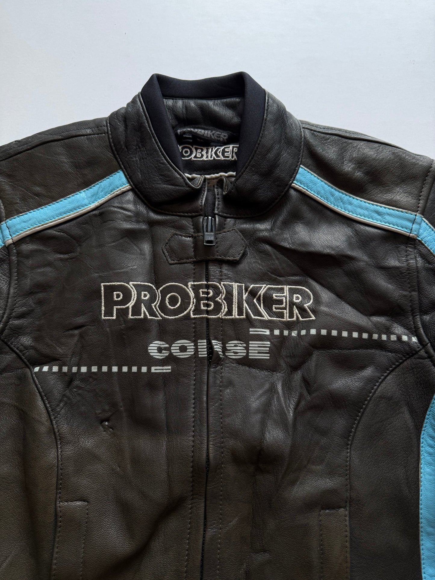 VINTAGE PRO BIKER LEATHER RACING JACKET