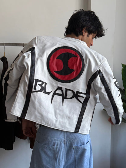 VINTAGE RARE BLADE TRNTY LEATHER RACING JACKET