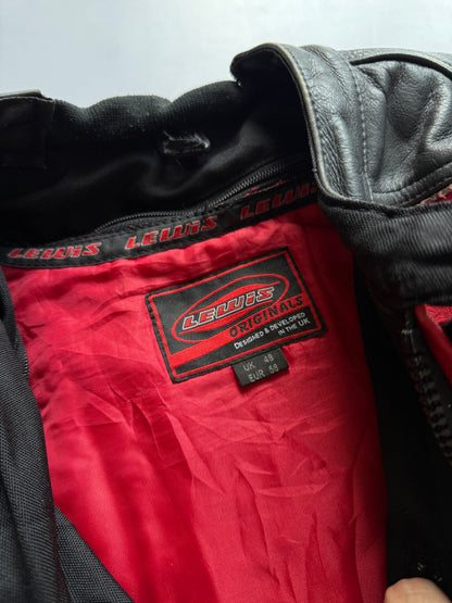 VINTAGE LEWIS ORIGINALS LEATHER BIKER JACKET 
(Rare find) (safety pads)