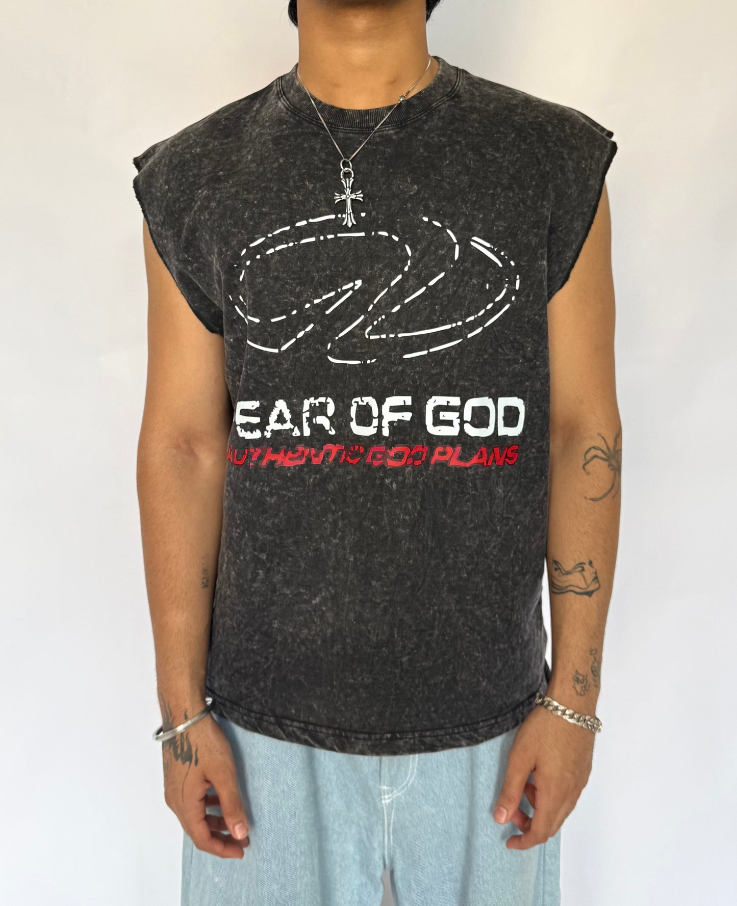 ELLC STUDIO ACID WASH SLEEVES TEE