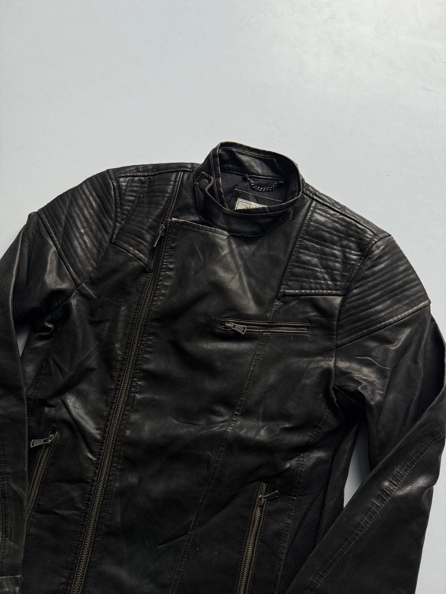 VINTAGE PULL & BEAR RACING LEATHER JACKET